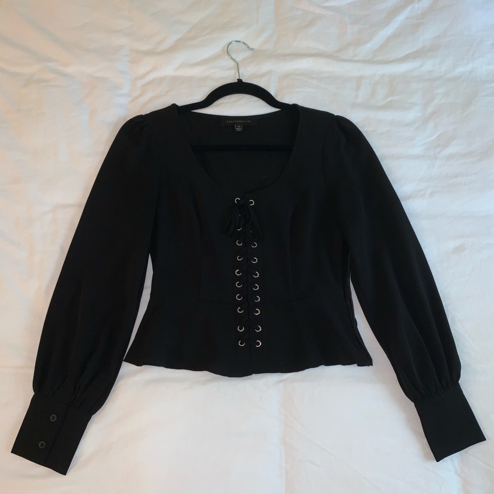 Lace Up Blouse